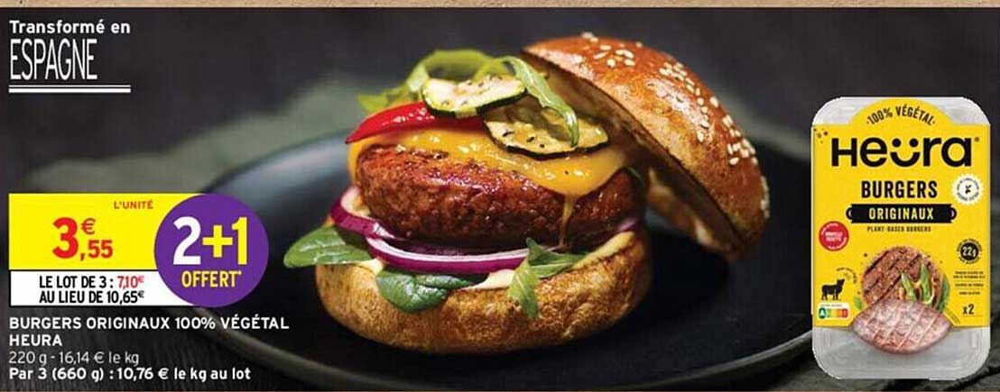burgers originaux 100% végétal heura