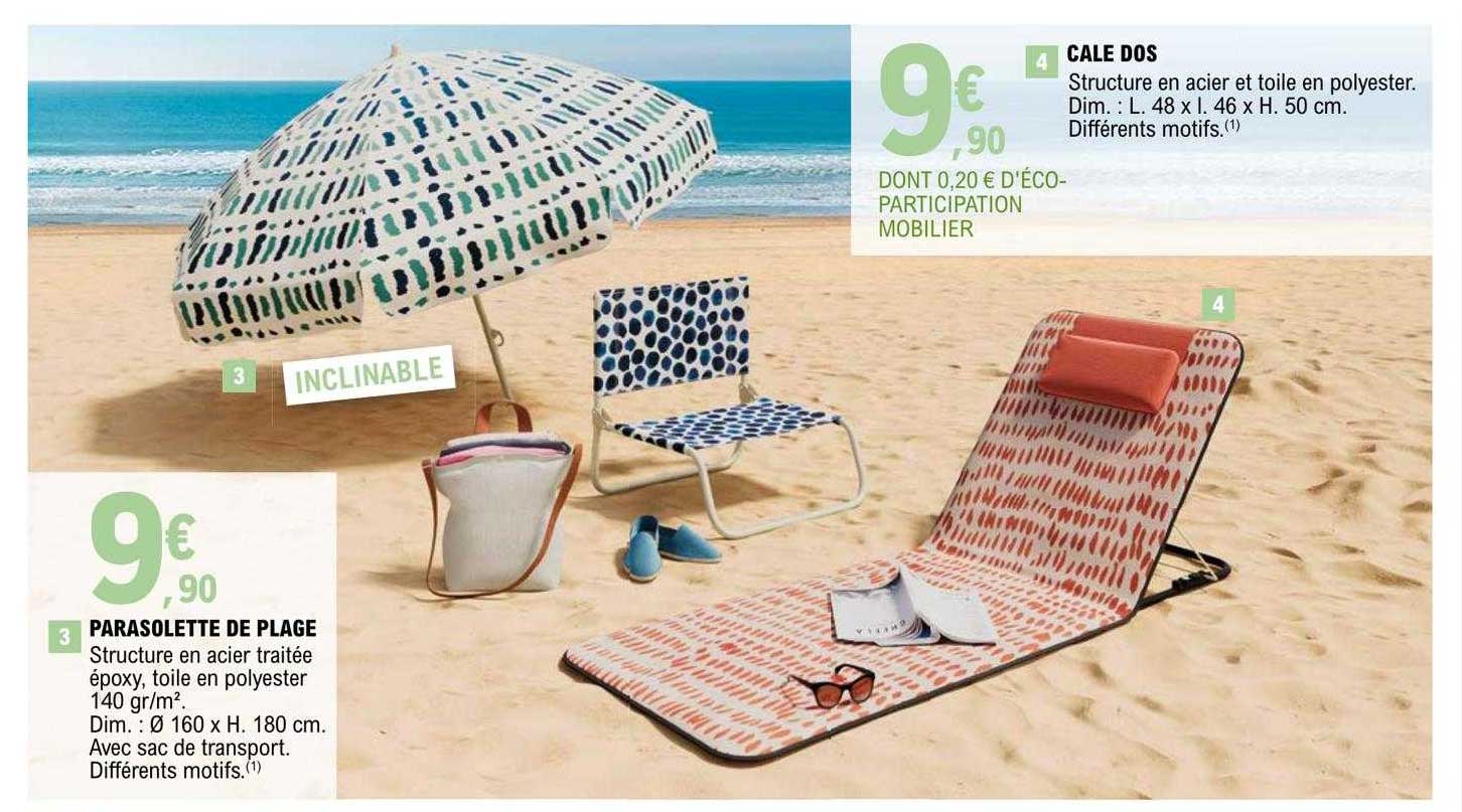 cale dos ou parasolette de plage