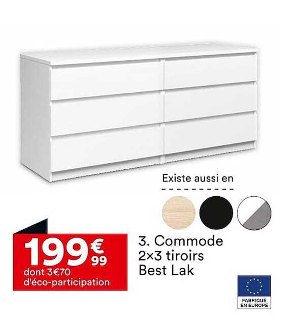 commode 2 x 3 tiroirs best lak