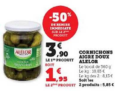 cornichons aigre doux alelor