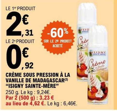 crème sous pression à la vanille de madagascar "isigny sainte-mère"