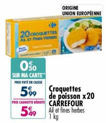 croquettes de poisson x20 carrefour