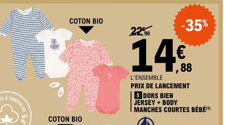 dors bien jersey + body manches courtes bébé
