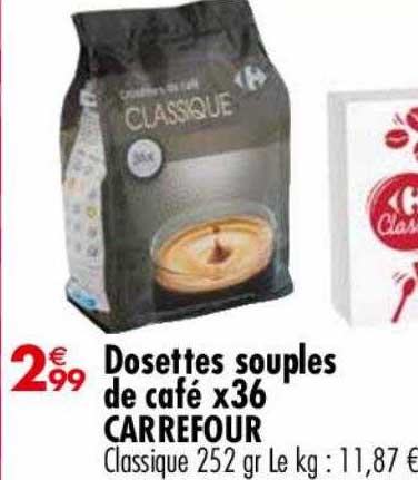 dosettes souples de café x36 carrefour