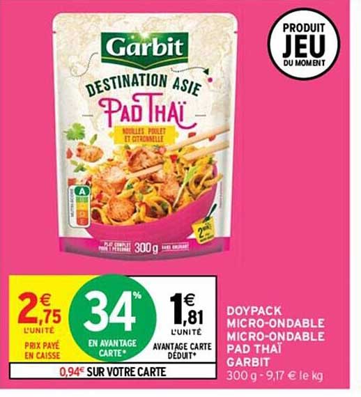 doypack micro-ondable micro-ondable pad thaï garbit