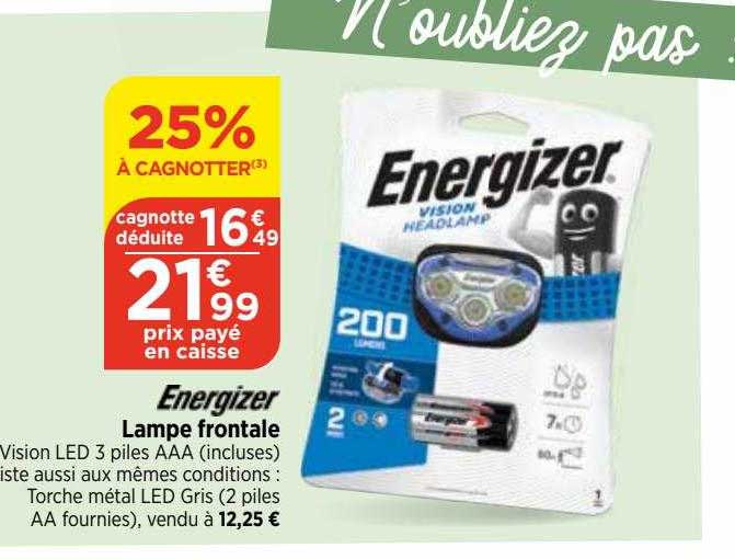 energizer lampe frontale