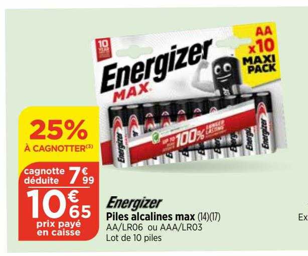 Energizer Piles Alcalines Max