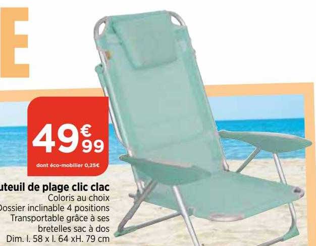 fauteuil de plage clic clac