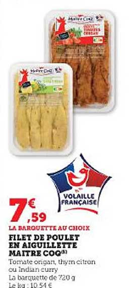 filet de poulet en aiguillette maître coq