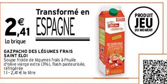 gazpacho des légumes frais saint eloi