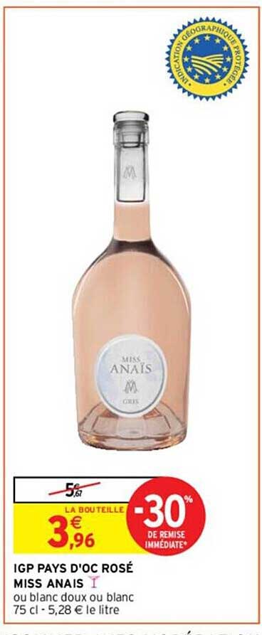Igp Pays D'oc Rosé Miss Anaïs