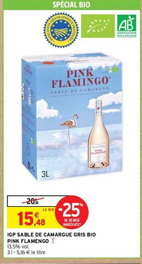 igp sable de camargue gris bio pink flamingo