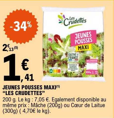 jeunes pousses maxi "les crudettes"