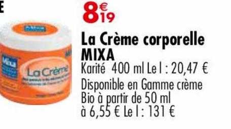 la crème corporelle mixa