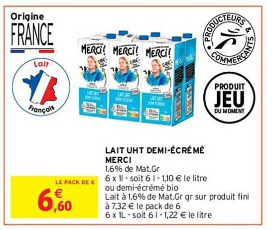 lait uht demi-écrémé merci