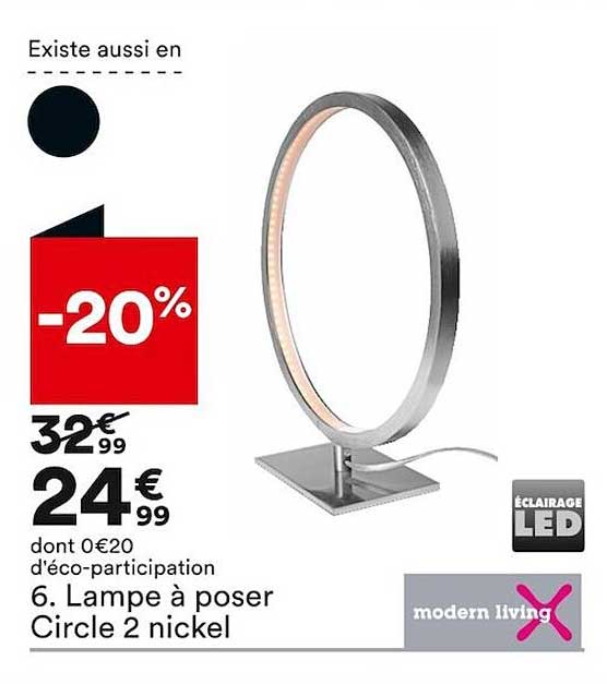 lampe à poser circle 2 nickel moder living