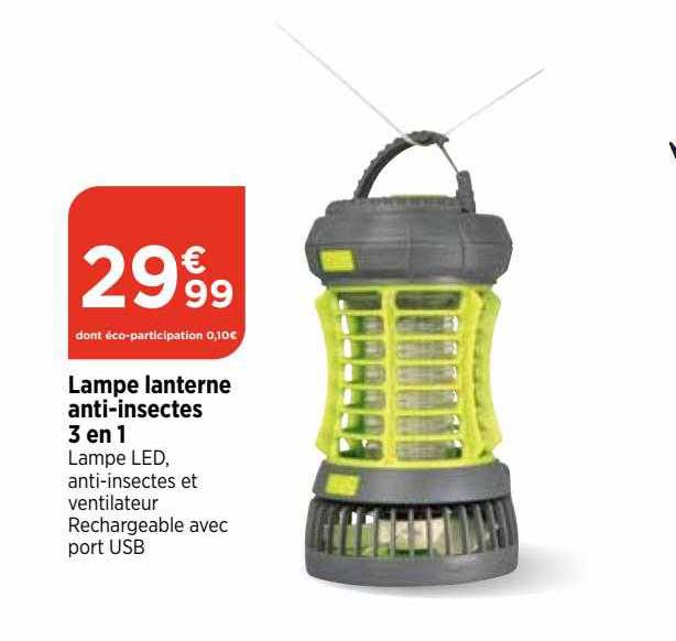 lampe lanterne anti-insectes 3 en 1