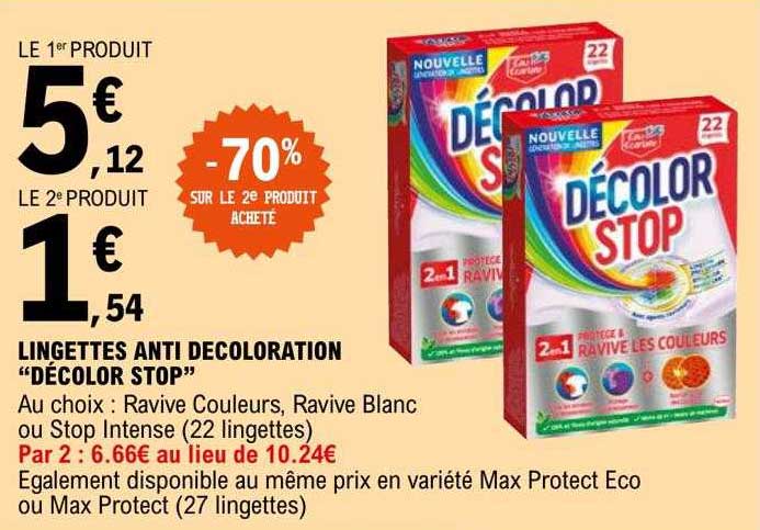 lingettes anti décoloration "décolor stop"