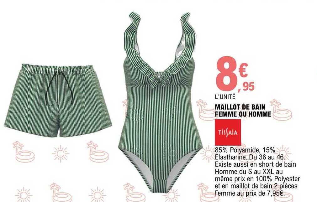 Maillot De Bain Femme Ou Homme Tissaia