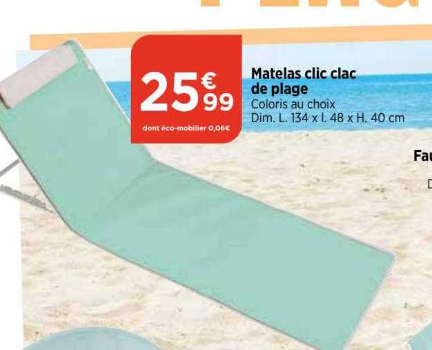 matelas clic clac de plage