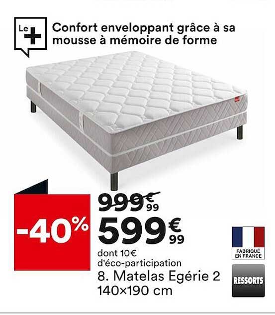Matelas Egérie 2 140 X 190 Cm