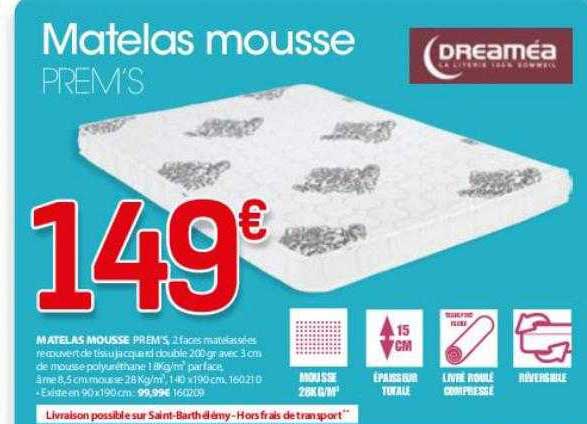 matelas mousse prem's