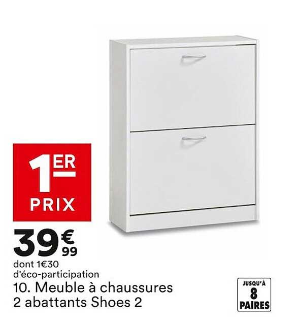 meuble à chaussures 2 abattants shoes 2