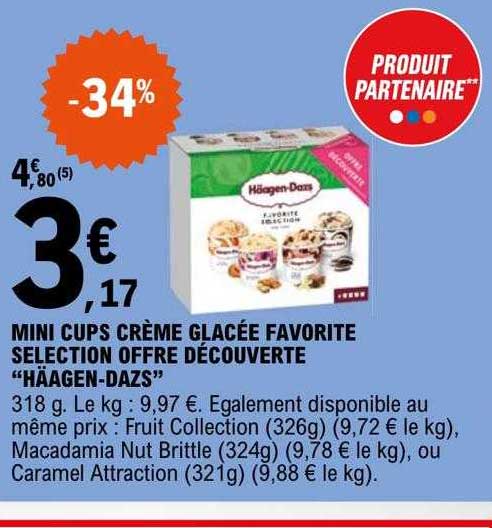 mini cups crème glacée favorite sélection offre découverte "häagen-dazs"