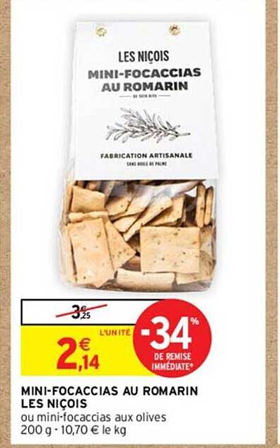 mini-focaccias au romarin les niçois