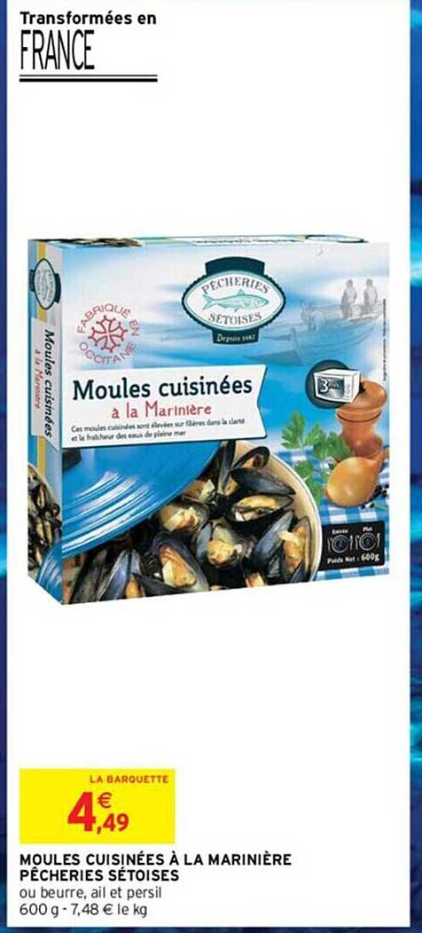 moules cuisinées à la marinière pêcheries sétoises