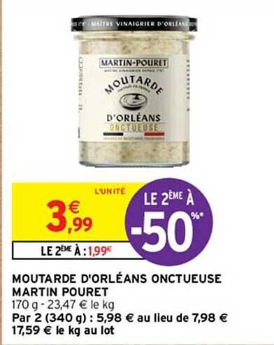 Moutarde D'orléans Onctueuse Martin Pouret