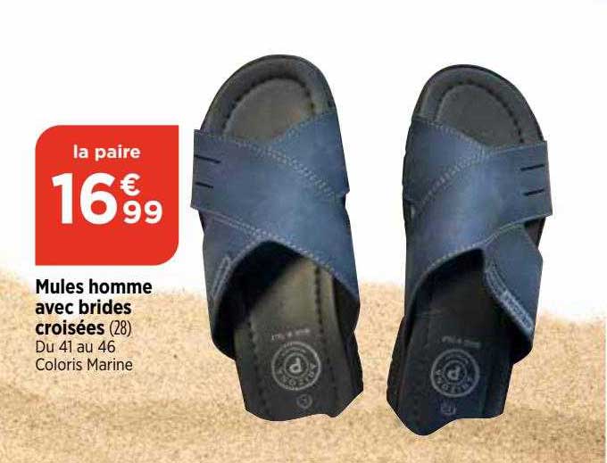 mules homme avec brides croisées
