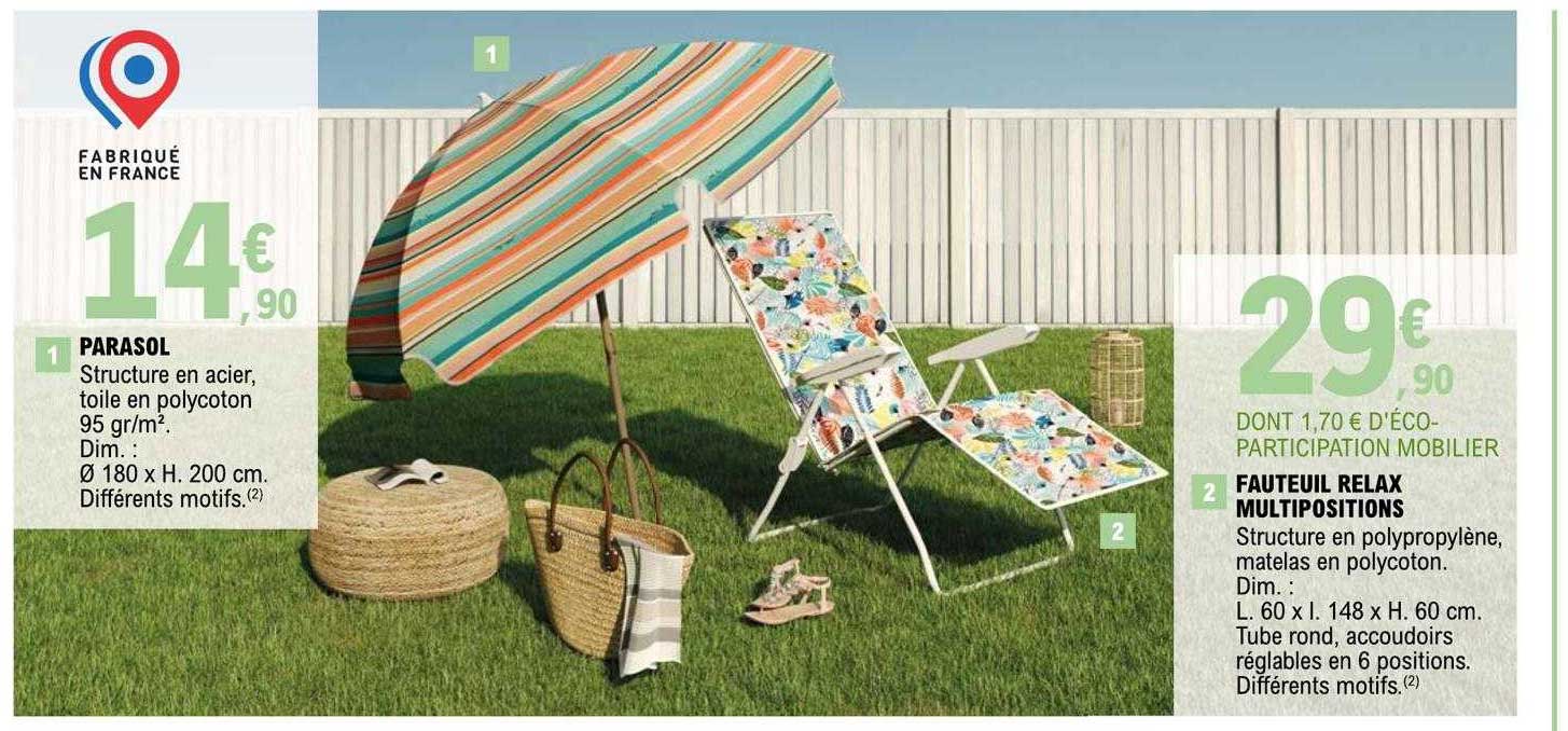 parasol ou fauteuil relax multipositions