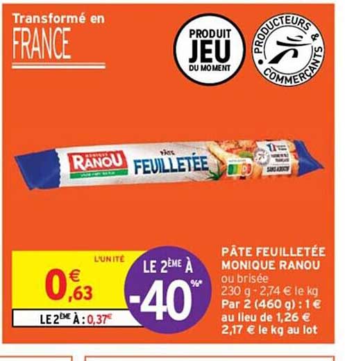 pâte feuilletée monique ranou