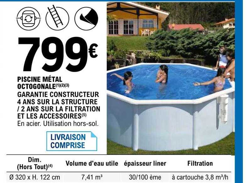 piscine métal octogonale