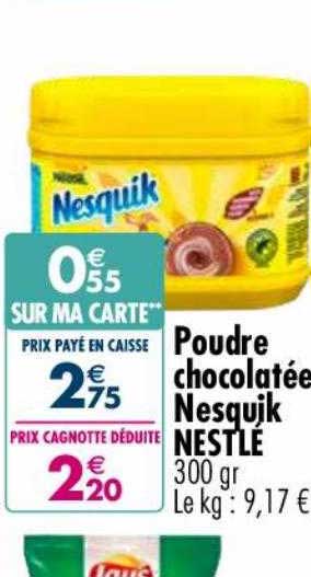 poudre chocolatée nesquik nestlé