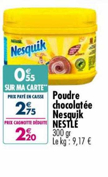 poudre chocolatée nesquik nestlé