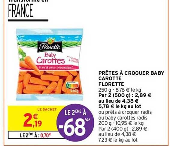 prêtes à croquer baby carotte florette