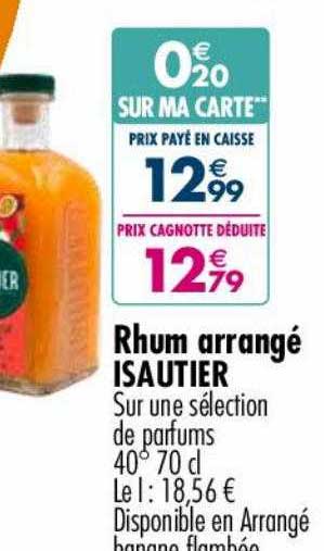rhum arrangé isautier sur une sélection de parfums