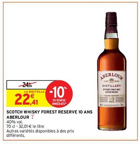 scotch whisky forest reserve 10 ans aberlour