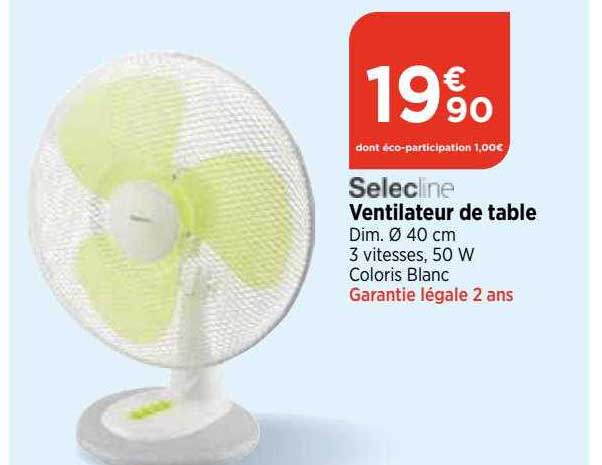 Selecline Ventilateur De Table