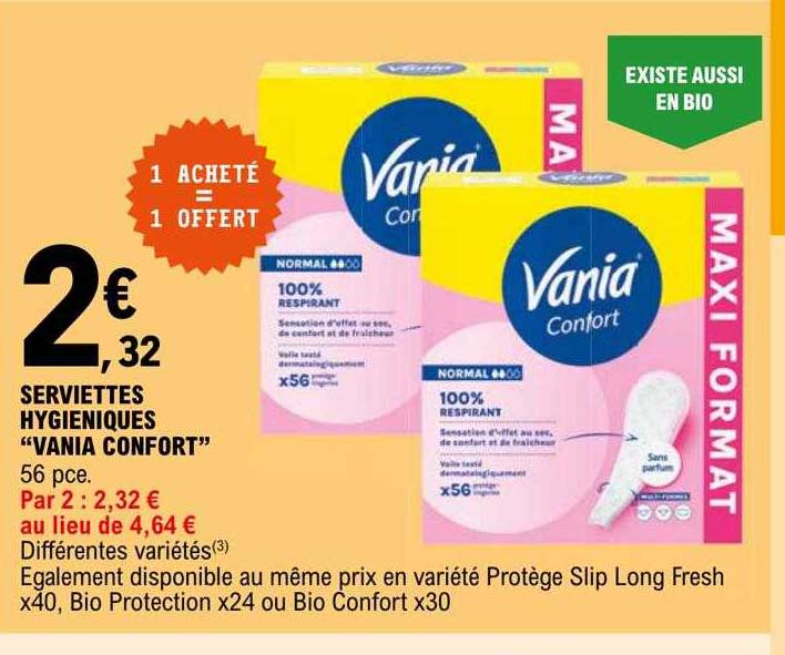 serviettes hygiéniques "vania confort"