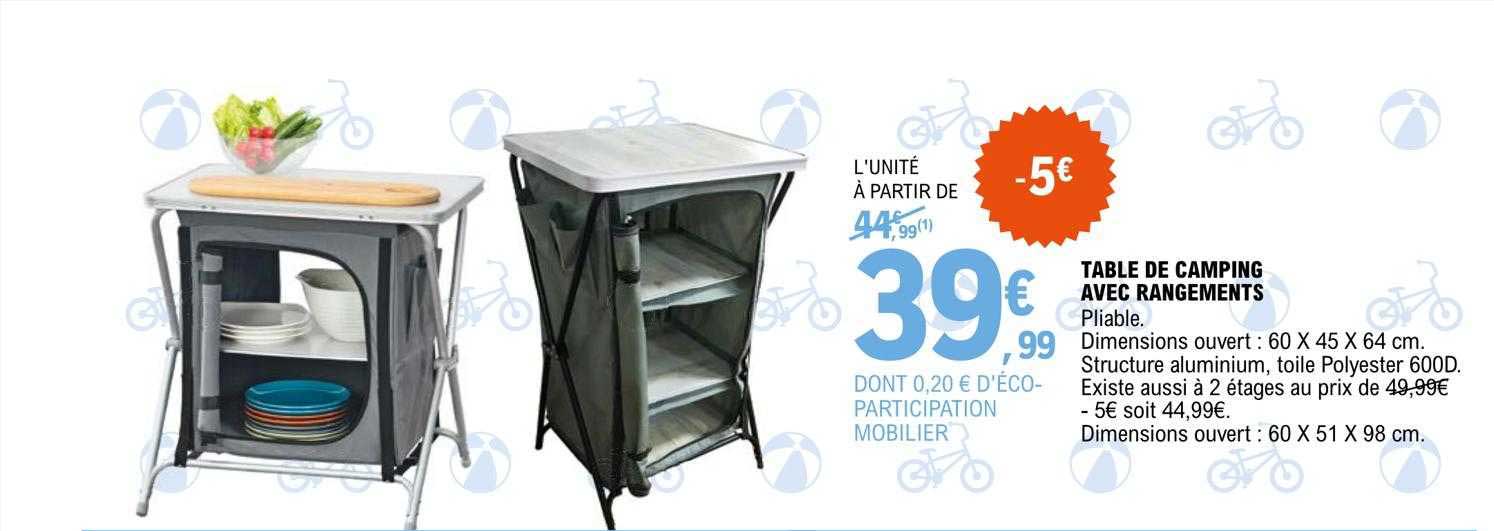 Table De Camping Avec Rangements