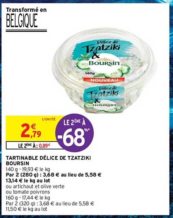 Tartinable Délice De Tzatziki Boursin
