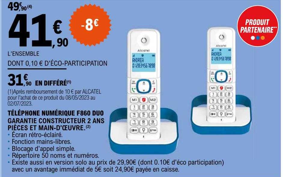 téléphone numérique f860 duo