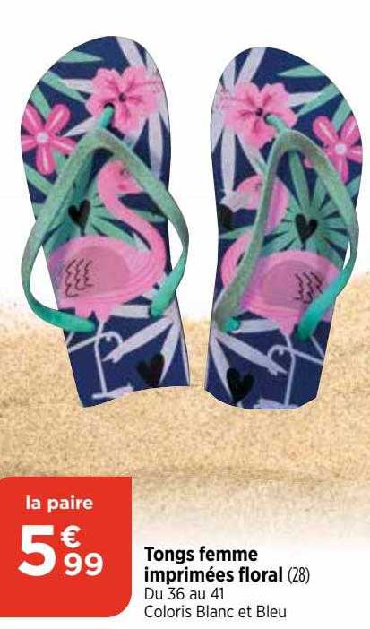 tongs femme imprimées floral