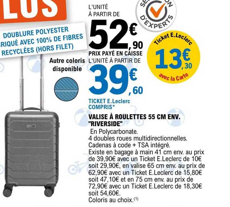 valise à roulettes 55 cm env. "riverside"