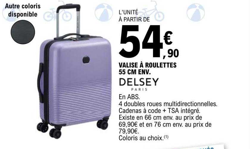 valise à roulettes 55 cm env. delsey paris