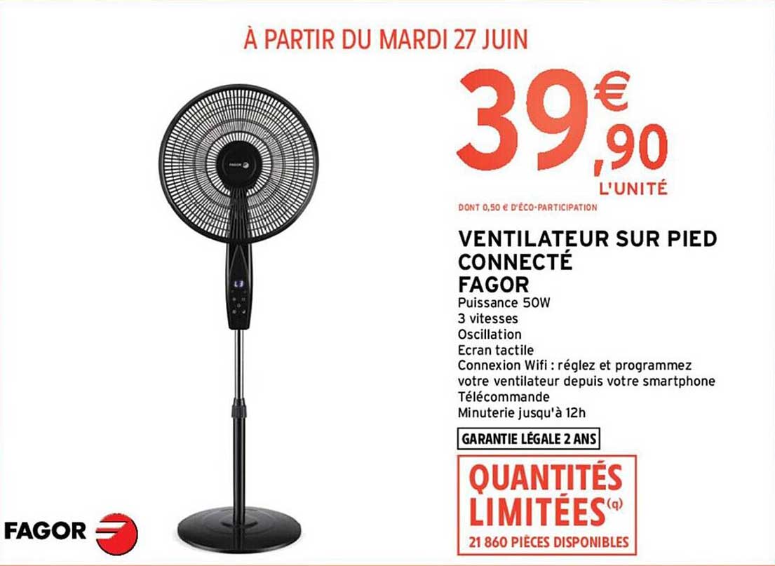 Ventilateur Sur Pied Connecté Fagor