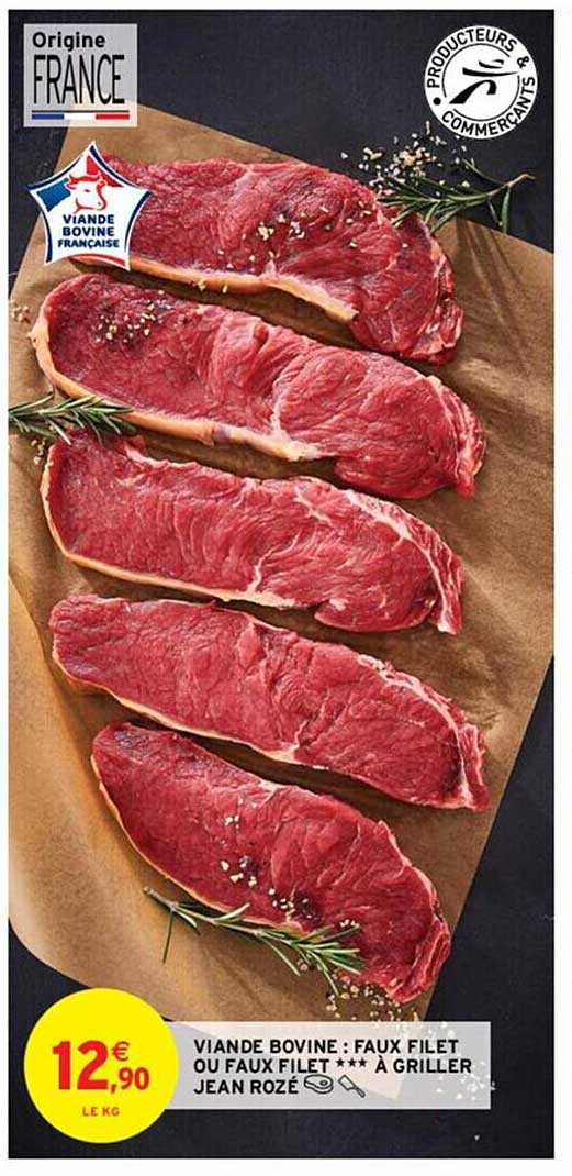 viande bovine : faux filet ou faux filet à griller jean rozé